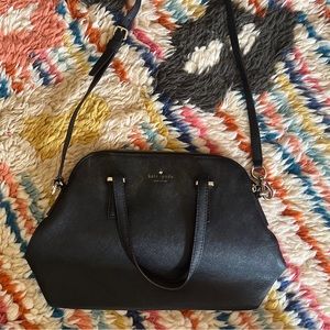 Kate Spade Cedar Street Maise Saffiano Leather Crossbody Bag Black Gold Hardware